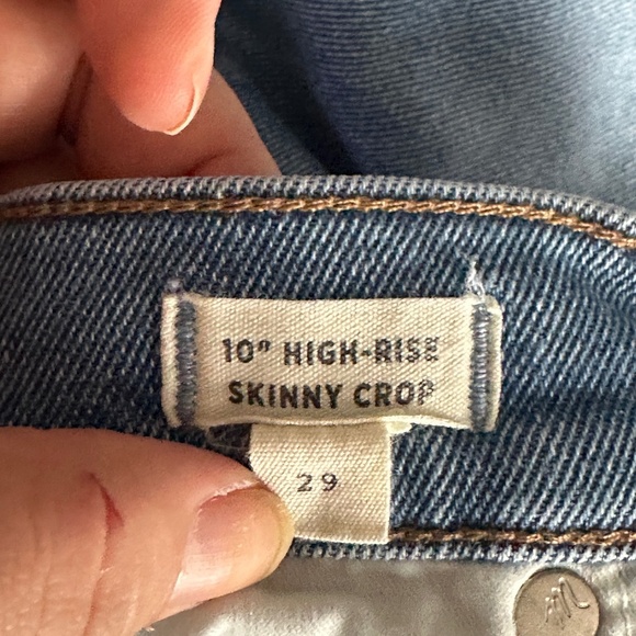 Madewell 10" High-Rise Skinny Crop Jeans Medium wash  Size 29 - Picture 6 of 8